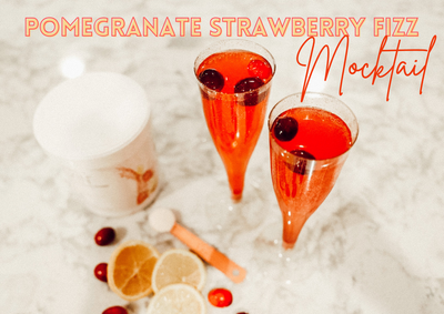 Pomegranate Strawberry Fizz Mocktail